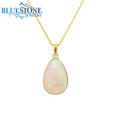 Large 18KYG Pendant w/ Pear Cut Ethiopian Opal